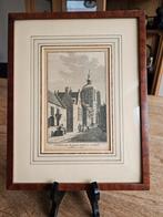 Gravure /prent van de toren van de Grote Kerk uit Veere., Antiek en Kunst, Ophalen of Verzenden