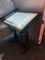 Professionele Tekentafel met Lichtbak & Stoel, Ophalen, Gebruikt, 130 tot 150 cm, Verlichting