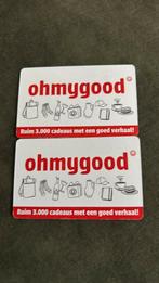 ohmygood bonnen twv €50 per stuk, Twee personen, Cadeaubon, Overige typen
