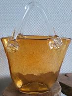 Tas mondgeblazen glas okergeel geel gaaf met pontil uniek, Ophalen of Verzenden, Zo goed als nieuw