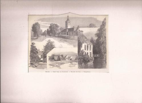 Heerde Oude huis op Tongeren Buurtje bij Epe Bonenburg 1894, Antiek en Kunst, Kunst | Etsen en Gravures, Ophalen of Verzenden