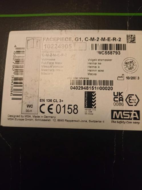 Msa G1 masker, Doe-het-zelf en Verbouw, Adembescherming, Nieuw, Volgelaatsmaskers, Ophalen of Verzenden