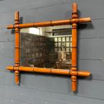 antieke oude faux bamboo spiegel uit Frankrijk hout Frans, Ophalen of Verzenden, Overige vormen, 50 tot 100 cm, Minder dan 100 cm