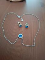 Swarovski set hanger en oorbellen, Ophalen of Verzenden, Zo goed als nieuw, Blauw, Zilver
