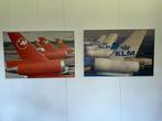 Print op canvas KLM & Northwest vliegtuigstaarten 75 x 50, Ophalen, Zo goed als nieuw, Kaart, Foto of Prent