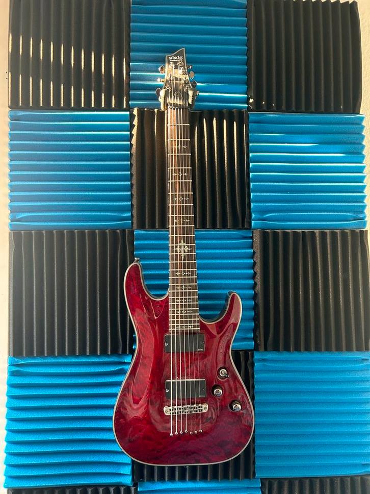 Schecter Damien Elite Diamond Series 7-snarige gitaar, Muziek en Instrumenten, Snaarinstrumenten | Gitaren | Elektrisch, Zo goed als nieuw