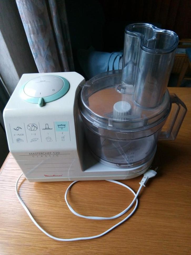 Moulinex Masterchef 520 Classic Keukenmachine, Witgoed en Apparatuur, Keukenmixers, Gebruikt, 1 tot 2 liter, 2 snelheden, Vaatwasserbestendig