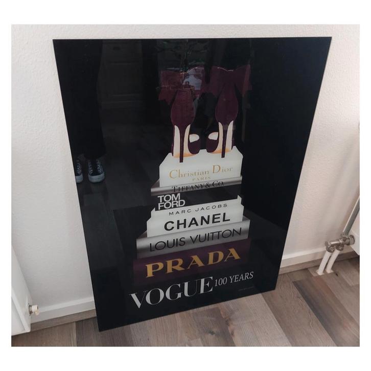Glas schilderij Merken, Chanel, Louis Vuitton, Prada, Vogue, Huis en Inrichting, Woonaccessoires | Schilderijen, Tekeningen en Foto's