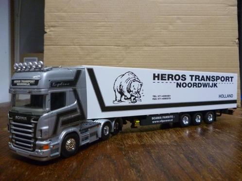 Tekno Scania R 500 Heros Transport, Hobby en Vrije tijd, Modelauto's | 1:50, Zo goed als nieuw, Bus of Vrachtwagen, Tekno, Ophalen of Verzenden