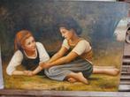Schilderij linnen op hout, Antiek en Kunst, Ophalen of Verzenden