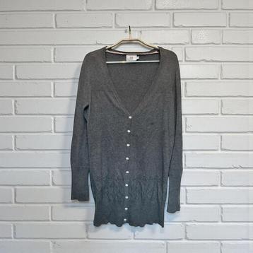 Noa Noa Vest Maat S Grijs Gebreid V-hals Lang Eyelet beschikbaar voor biedingen