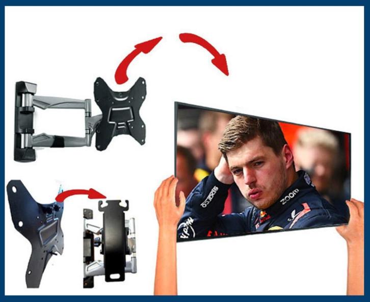 Makkelijk afneembare muurbeugel - Aluminium - Draaibaar, Audio, Tv en Foto, Televisiebeugels, Nieuw, Ophalen of Verzenden