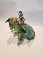 schleich groene draak met strijder, Ophalen of Verzenden, Zo goed als nieuw
