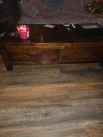 Koloniale salontafel met 2 laden 1.40 x 0.75, Huis en Inrichting, Tafels | Salontafels, Teakhout, Gebruikt, Koloniaal, Ophalen of Verzenden