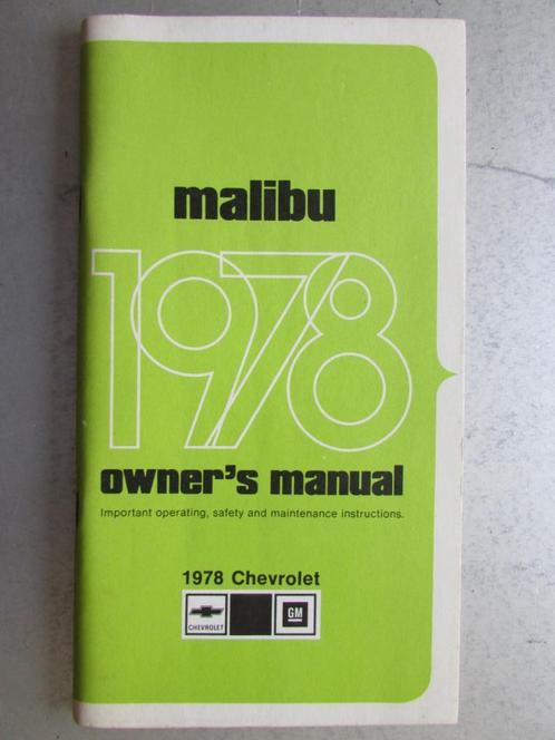 1978 CHEVROLET MALIBU owner's manual, Engels, Auto diversen, Handleidingen en Instructieboekjes, Ophalen of Verzenden