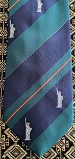 New York Vrijheidsbeeld stropdas blauw-groen gestreept, Ophalen of Verzenden, Nieuw, Blauw