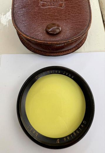Vintage Carl zeiss Jena lens,Hell,gelbglas,met leren hoesje beschikbaar voor biedingen