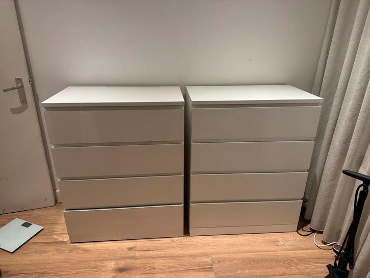 IKEA MALM Ladekast met 4 lades, wit, 80x100 cm, Huis en Inrichting, Kasten | Ladekasten, Zo goed als nieuw, Minder dan 100 cm