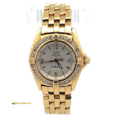 Breitling Callistino 18k massief gouden horloge, Sieraden, Tassen en Uiterlijk, Horloges | Dames, Gebruikt, Overige merken, Goud