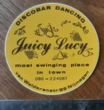 Sticker - Discobar Dancing Juicy Lucy - geel - Nijmegen, Verzenden, Zo goed als nieuw, Bedrijf of Vereniging