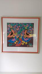 Zeefdruk in lijst 80 x 80 cm, Antiek en Kunst, Kunst | Litho's en Zeefdrukken, Ophalen