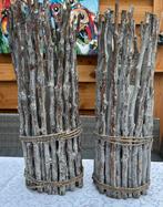 2 x luxe vaas / windlicht van hout takken 60 cm, Huis en Inrichting, Woonaccessoires | Zuilen en Pilaren, Ophalen of Verzenden