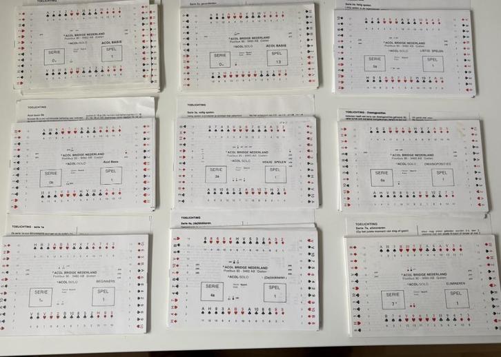 Acolsolo Bridge oefenspellen S: Oa-Ob-1a-2a-3a-4a-5a-6a-7a, Hobby en Vrije tijd, Gezelschapsspellen | Kaartspellen, Gebruikt, Een of twee spelers