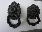 Zware zwarte smeedijzer leeuwenkopklopper retro vintage., Ophalen of Verzenden, Zo goed als nieuw, Draadloos