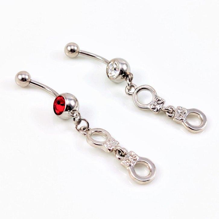 piercing, Sieraden, Tassen en Uiterlijk, Piercings, Nieuw, Navelpiercing, Staal, Met strass, Ophalen of Verzenden