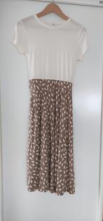 Nieuw! T-shirt shirt jurk. Mt 34 (36). Kleur; crème en taupe, Beige, Ophalen of Verzenden, Zo goed als nieuw, Maat 34 (XS) of kleiner