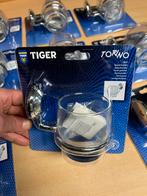Tiger Torino luxe RVS bekerhouder met glas chroom. Grohe, Ophalen of Verzenden, Nieuw, Overige typen