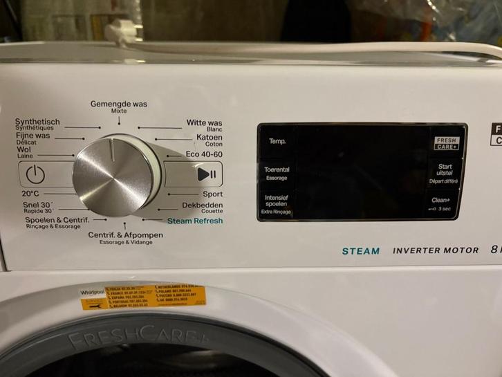 Wasmachine whirlpool, Witgoed en Apparatuur, Wasmachines, Zo goed als nieuw, Voorlader, 6 tot 8 kg, 85 tot 90 cm, 1200 tot 1600 toeren