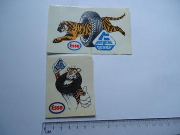 sticker oud Esso oil tijger strip auto motor retro 2x beschikbaar voor biedingen