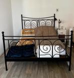 2 persoonsbed zwart met verstelbare lattenbodems 1.60x2.00, Ophalen, Gebruikt, Zwart, Tweepersoons