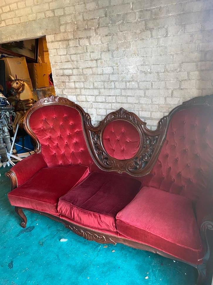 Barok Vlinderbank - Prachtige Eyecatcher!, Huis en Inrichting, Banken | Bankstellen, Gebruikt, Rechte bank, Driepersoons, 150 tot 200 cm