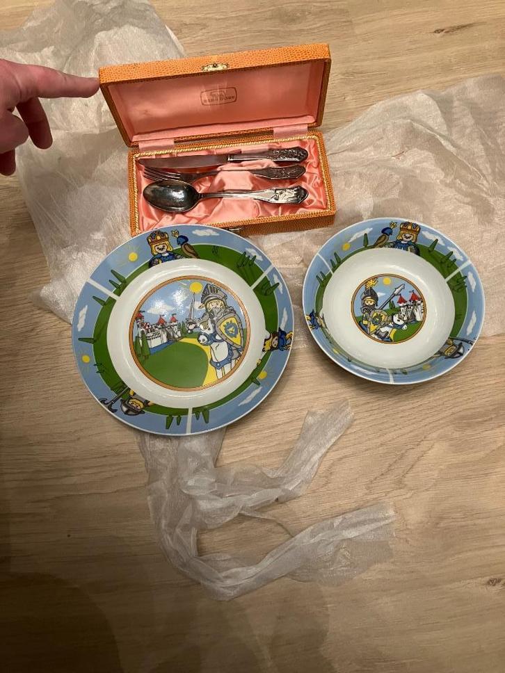 Verzilverd Kinderbestek en servies., Kinderen en Baby's, Overige Kinderen en Baby's, Zo goed als nieuw, Ophalen of Verzenden