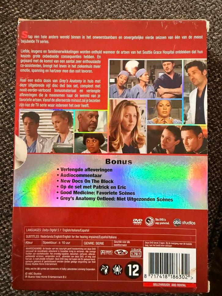 Grey's Anatomy Seizoen 4 DVD Boxset, Cd's en Dvd's, Dvd's | Tv en Series, Zo goed als nieuw, Drama, Boxset, Vanaf 12 jaar, Ophalen of Verzenden