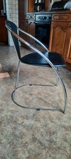 Stoelen vintage, Huis en Inrichting, Stoelen, Ophalen, Gebruikt, Zwart, Leer