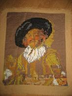 Geborduurd Edelman met Gepluimde Hoed Vintage, Ophalen of Verzenden, Handborduren, Overige typen