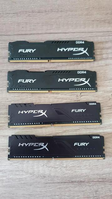2x 4GB (8GB) DDR4 2400MHz HyperX Fury beschikbaar voor biedingen
