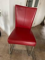 Rode leren eetkamerstoel 2 stuks, Ophalen, Gebruikt, Twee, Leer