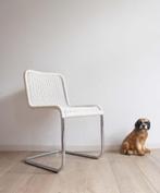 Vintage buisframe stoel - witte kuip. Retro design stoeltje, Huis en Inrichting, Stoelen, Gebruikt, Wit, Eén, Ophalen