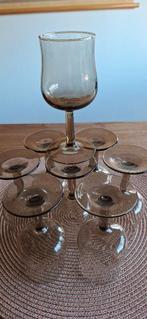 8 stuks vintage wijnglazen, Glas of Glazen, Ophalen of Verzenden, Overige stijlen, Glas