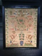 Antieke merklap / borduursel, Antiek en Kunst, Antiek | Kleden en Textiel, Ophalen of Verzenden