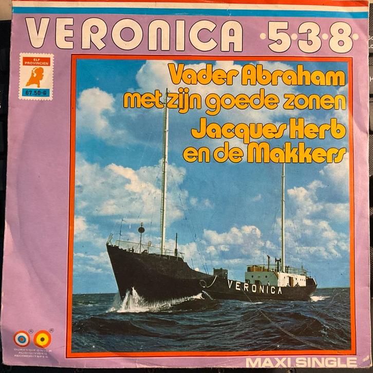 VERONICA 538 - Vader Abraham, Jacques Herb & De Makkers, Cd's en Dvd's, Vinyl Singles, Gebruikt, Maxi-single, Nederlandstalig