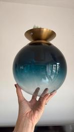 Plafondlamp glazen bol met blauw kleurverloop, Huis en Inrichting, Ophalen, Zo goed als nieuw