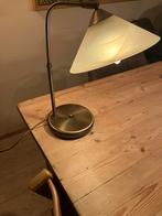 Glazen tafellamp met messing details, Ophalen, Gebruikt, Glas, Minder dan 50 cm
