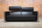 ZGANieuw! unieke zwarte leren Leolux Goncharov design bank, Leolux, Leolux, Design, 150 tot 200 cm