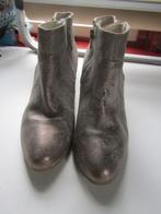 F1896 Carmens mt 40 laarsjes beige grijs goud leer leder, Verzenden, Beige, Lage of Enkellaarzen, Zo goed als nieuw