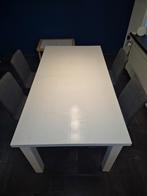 Witte Eettafel met 4 Stoelen, Huis en Inrichting, Tafels | Eettafels, Ophalen of Verzenden